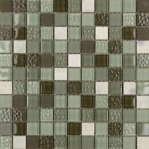 1" x 1" Collection in Spring Rain Glass Tile
