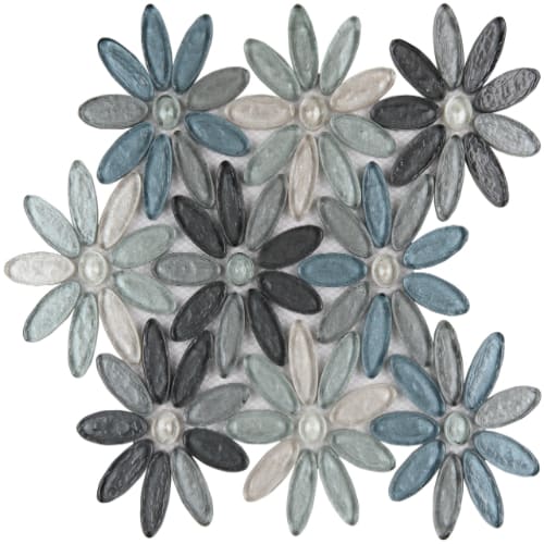 Floral in Begonia Glass Tile
