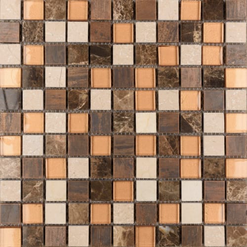 1" x 1" Collection in Copper Sunshine Glass Tile