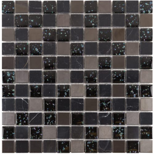 1" x 1" Collection in Midnight Galaxy Glass Tile