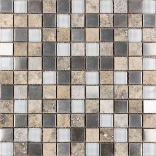 1" x 1" Collection in Silver Lining Glass Tile