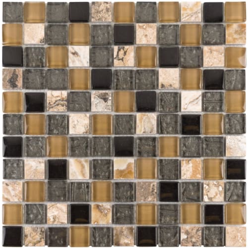 1" x 1" Collection in Onyx Spark Glass Tile