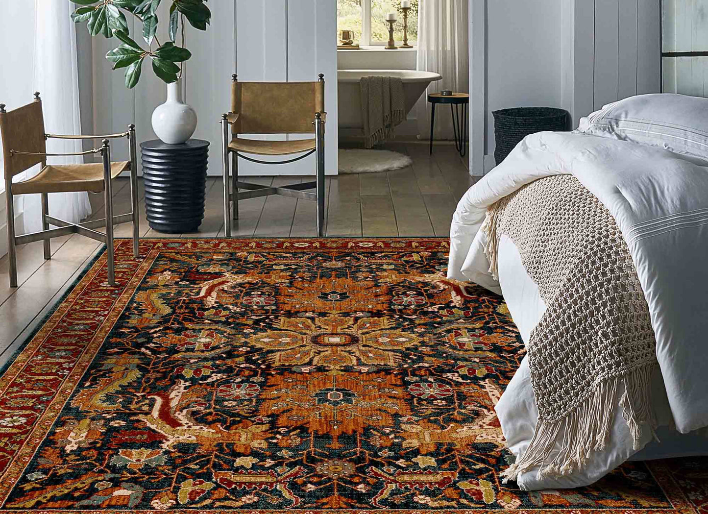 Amara Sapphire in Sapphire 5'3"x7'10" Area Rugs