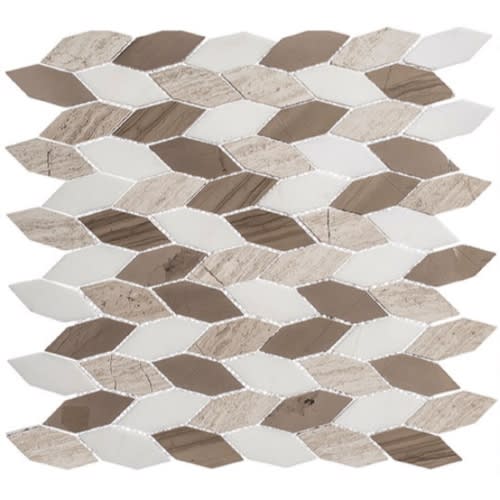 Colonial in Bay Colony Long 2 1/2x1 Long Hex Natural Stone