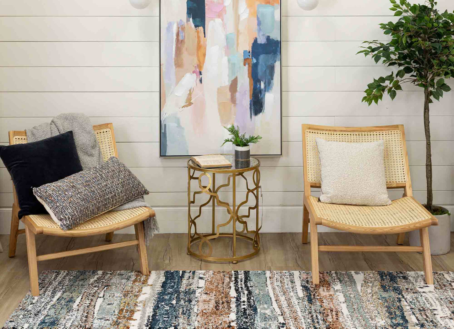 Colorful Waves Robin's Egg Blue in Robin's Egg Blue 2'4"x7'10" Area Rugs