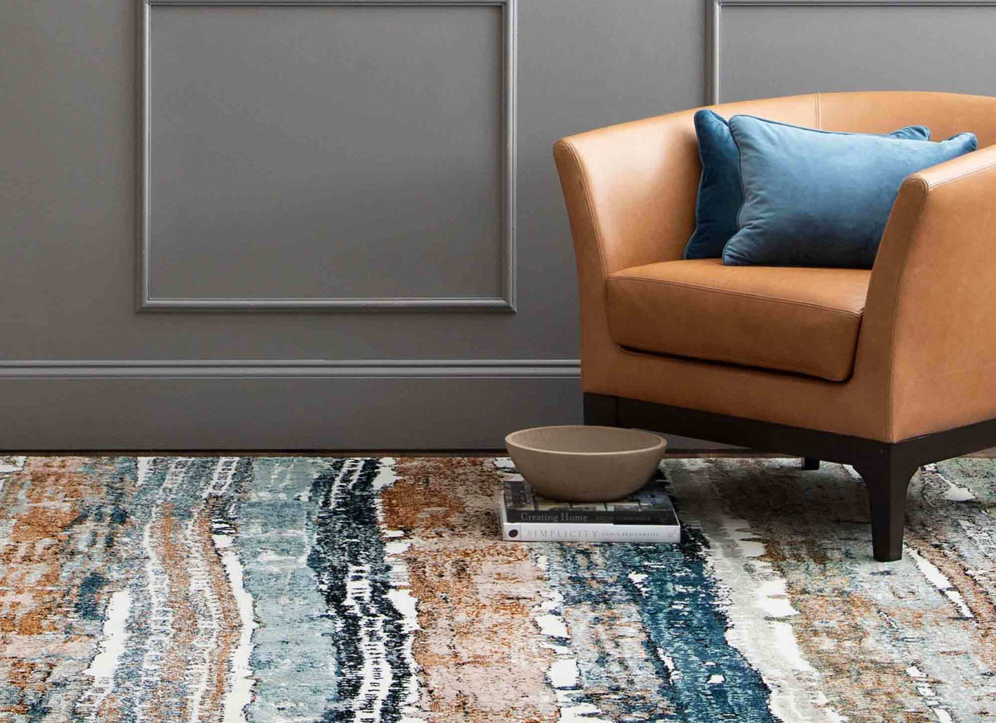 Colorful Waves Robin's Egg Blue in Robin's Egg Blue 5'3"x7'10" Area Rugs