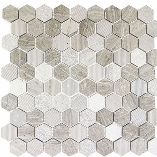 Excalibur in Winter Fjord 1 1/4" Hexagon Natural Stone