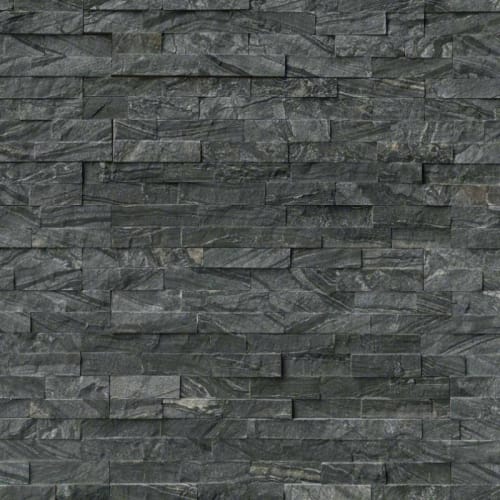 Rockmount Stacked Stone Collection in Glacial Black Natural Stone