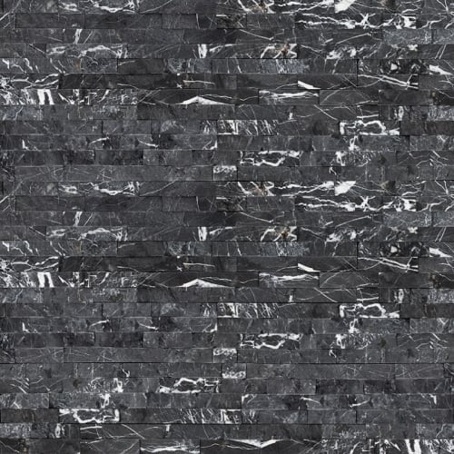 Rockmount Stacked Stone Collection in Marquina Nero Natural Stone
