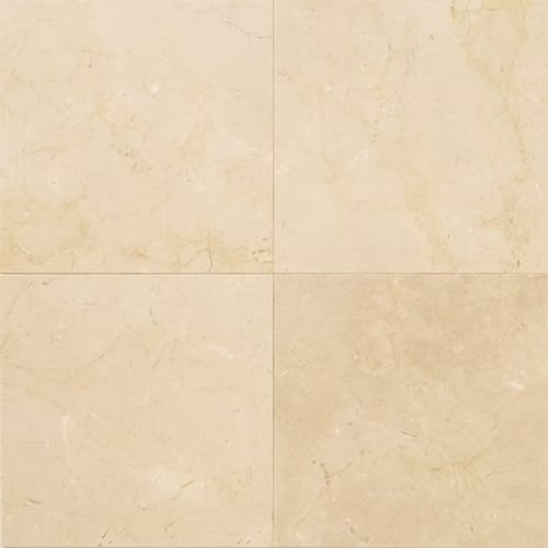 Marble in Crema Marfil El-12x12x.375-Polished Natural Stone