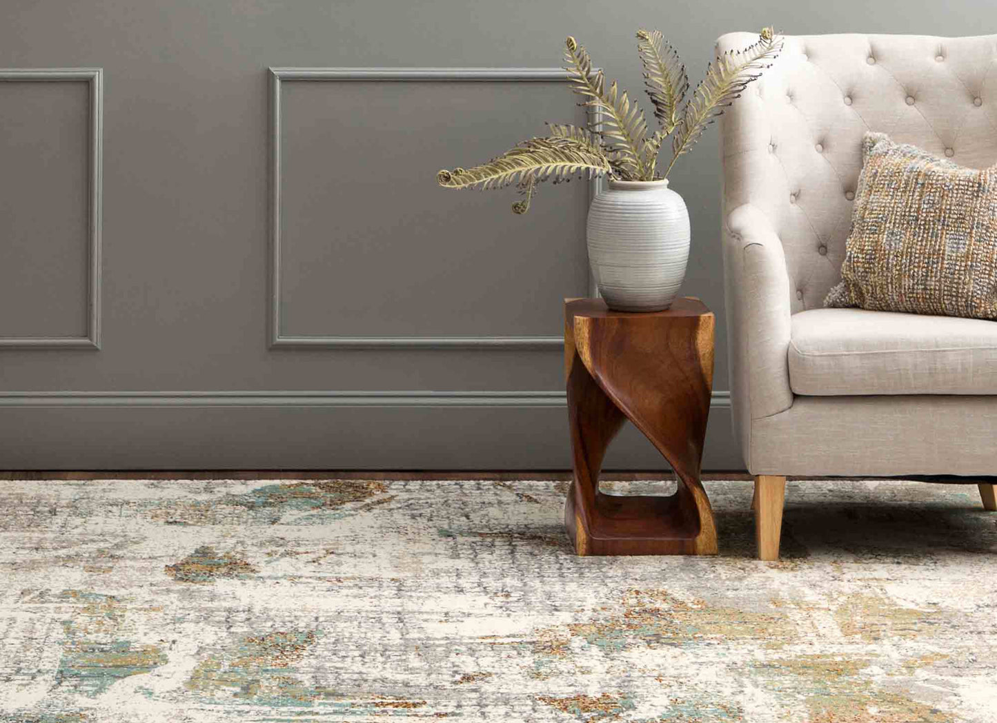 Merce Alabaster in Alabaster 5'3"x7'10" Area Rugs