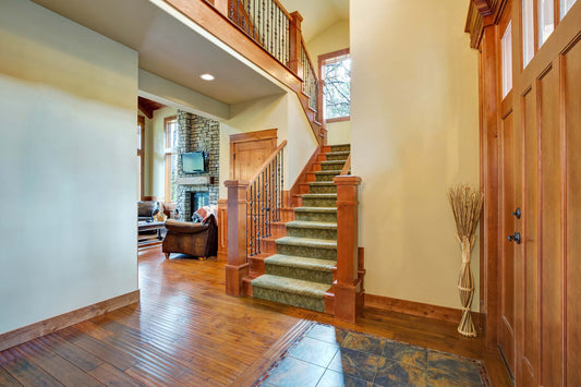 patterned carpet on staircase