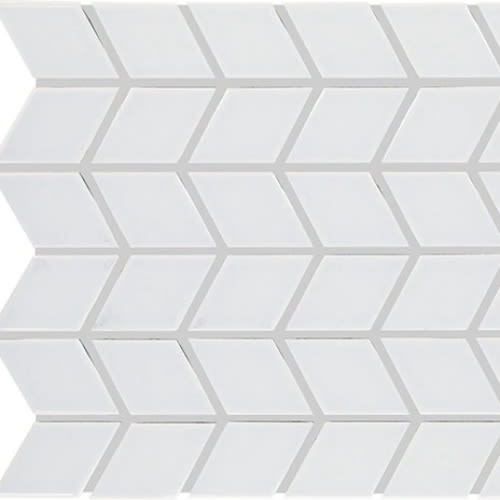 Color Wheel Retro in Arctic White Chevron Tile