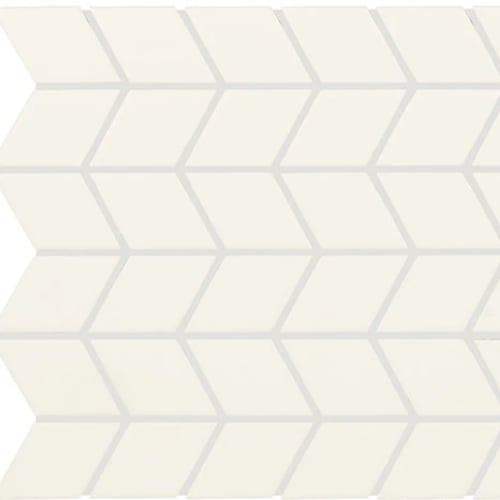 Color Wheel Retro in Matte Arctic White Chevron Tile