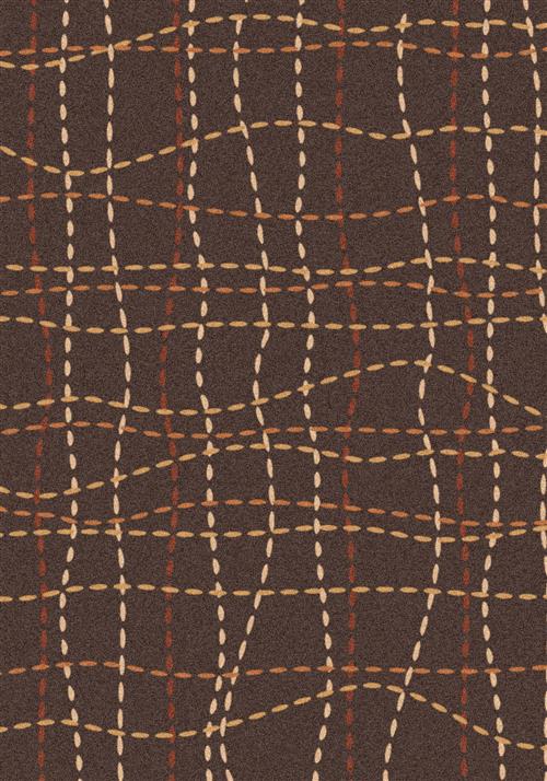 Stitches-00626 Brown Leather in Brown Leather Area Rugs