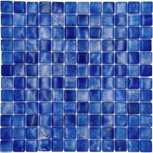 Aqua Savvy in Blue Tang 1? X 1? Glass Tile