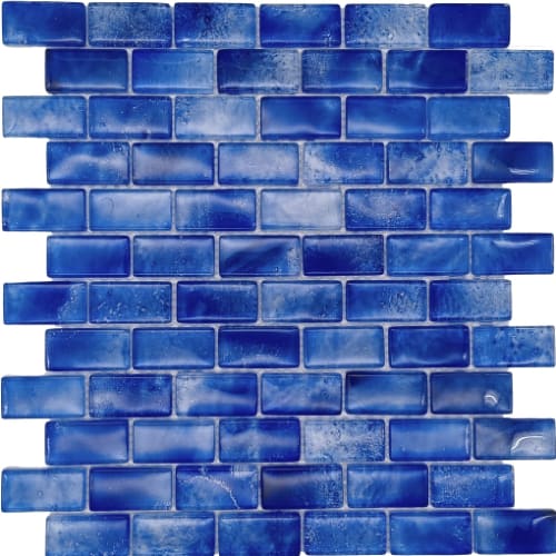 Aqua Savvy in Blue Tang 1? X 2? Glass Tile
