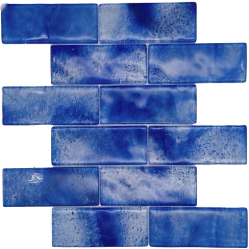 Aqua Savvy in Blue Tang 2? X 6? Glass Tile