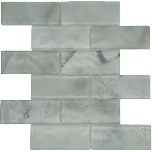 Aqua Savvy in Beluga Sturgeon 2" X 6" Glass Tile