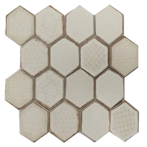 Firenze Hexagon in Froth Glass Tile