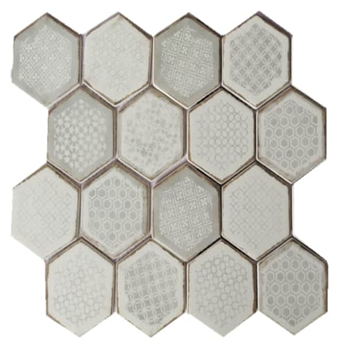 Firenze Hexagon in Sterling Glass Tile