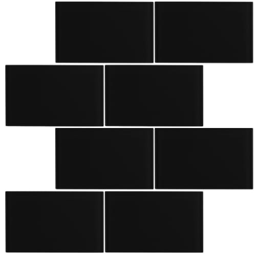 Subway in Black 3" X 6" Glass Tile