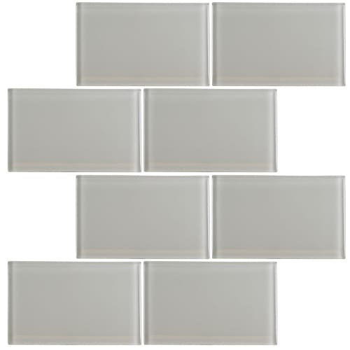 Subway in Whisper Gray 3" X 6" Glass Tile