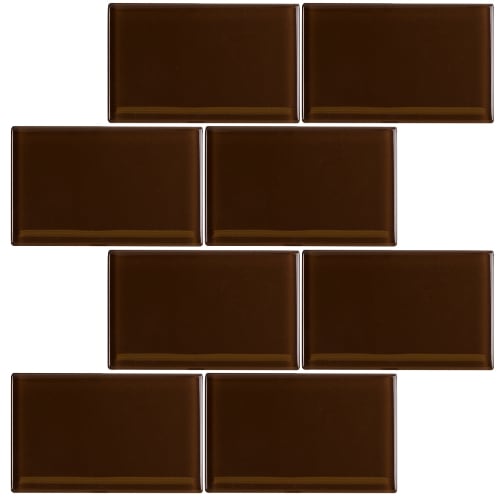 Subway in Hot Cocoa 3" X 6" Glass Tile