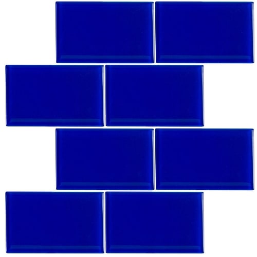 Subway in Caribbean Blue 3" X 6" Glass Tile