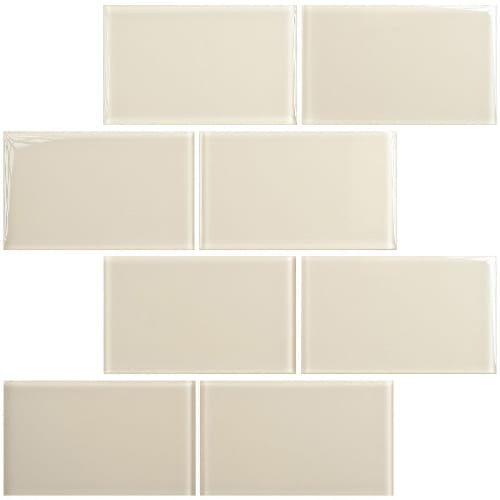 Subway in Ivory 3" X 6" Glass Tile