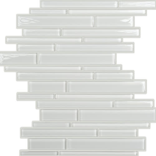 Summit in Whisper Gray Random Linear Glass Tile