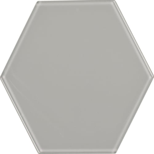 Glass Hexagon in Whisper Gray Glass Tile