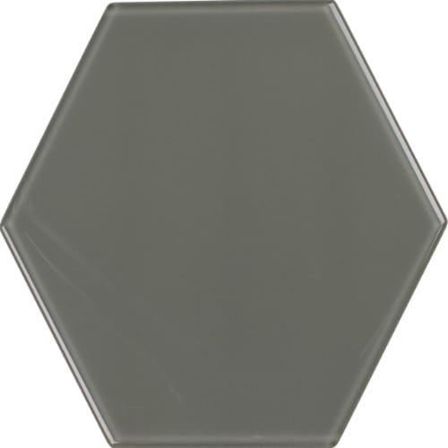 Glass Hexagon in Hailstorm Glass Tile