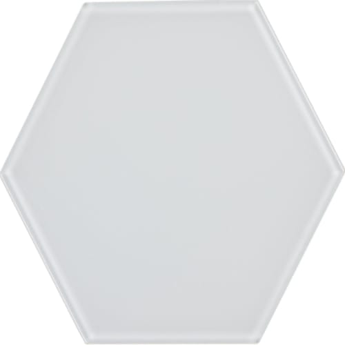Glass Hexagon in White Glass Tile