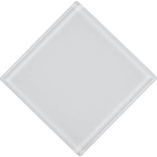 Glass Diamond in White Glass Tile