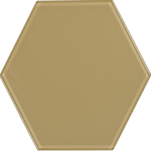 Glass Hexagon in Sand Dollar Glass Tile