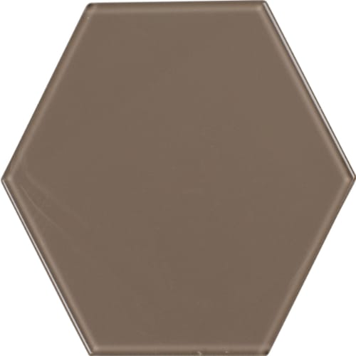 Glass Hexagon in Gravel Glass Tile
