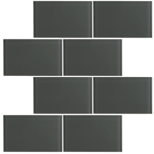 Subway in Dark Gray 3" X 6" Glass Tile