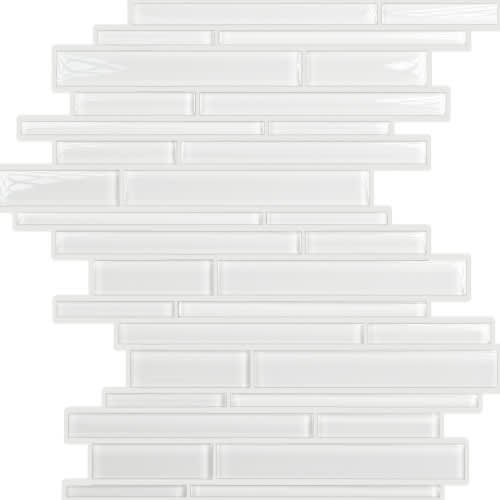 Summit in White Random Linear Glass Tile