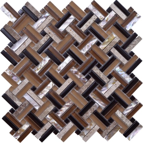 North Shore - Basketweave in Turtle Bay 2by Glass Tile