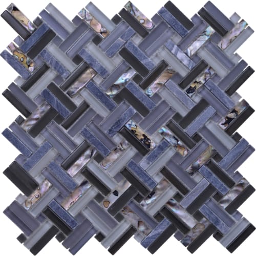 North Shore - Basketweave in Shark Cove 2by Glass Tile