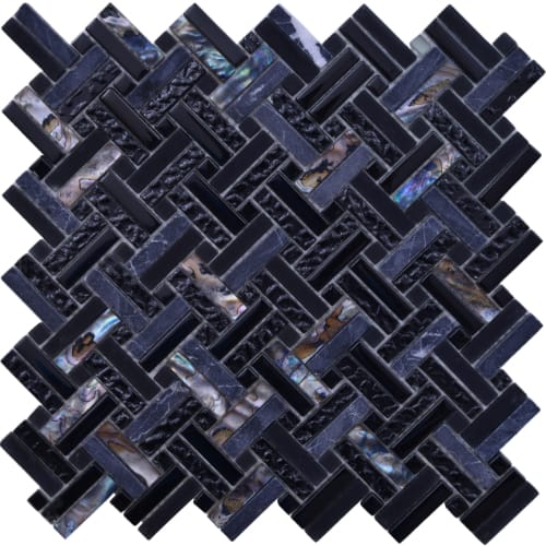 North Shore - Basketweave in Dark Harbor 2by Glass Tile