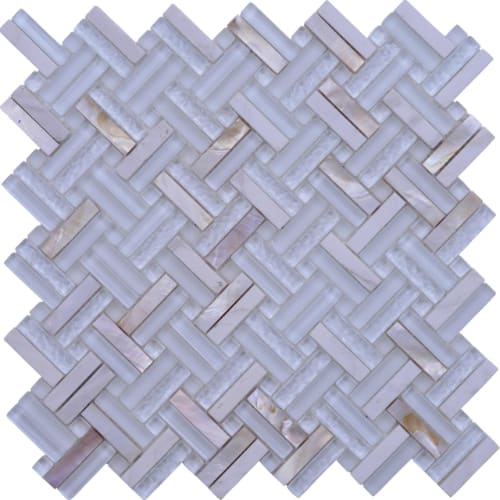 North Shore - Basketweave in Sugar Island 2by Glass Tile