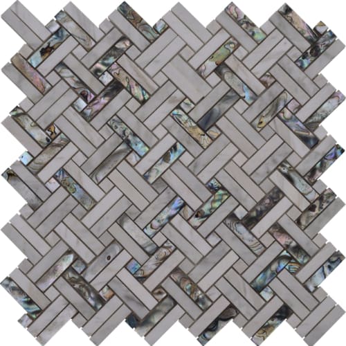 North Shore - Basketweave in White Sand 2by Glass Tile