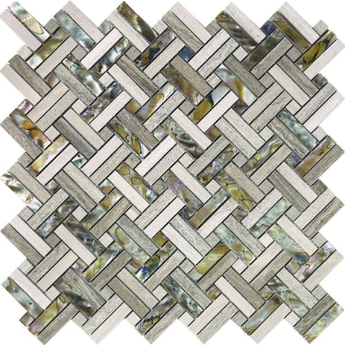 North Shore - Basketweave in Black Sand Beach 2by Glass Tile