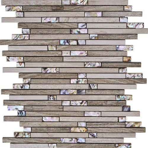 North Shore - Linear in Black Sand Beach Glass Tile