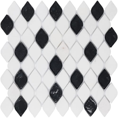 Falling Leaves in Dahlia Glass Tile