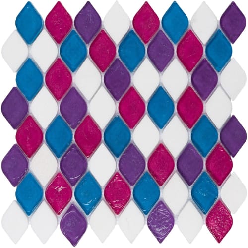 Falling Leaves in Moroccan Rose Glass Tile