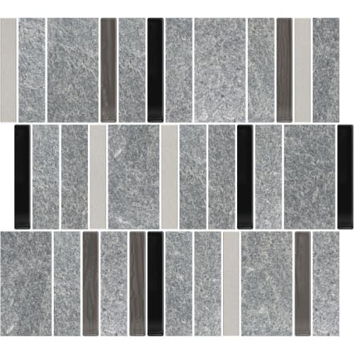 4By Combo in Gray Rock Glass Tile