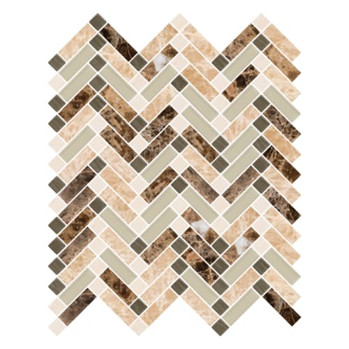 Stippled Herringbone in Empire Glass Tile